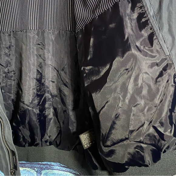 Claiborne Aero Tech Gray Bomber Jacket Mens Large Lightweight Zip-Up Windbreaker - Picture 8 of 12